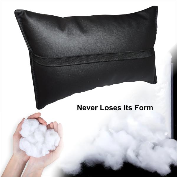 Auto Nackenkissen 20x30cm Nackenpolster Leder Schwarz mit Druck Design Smiley